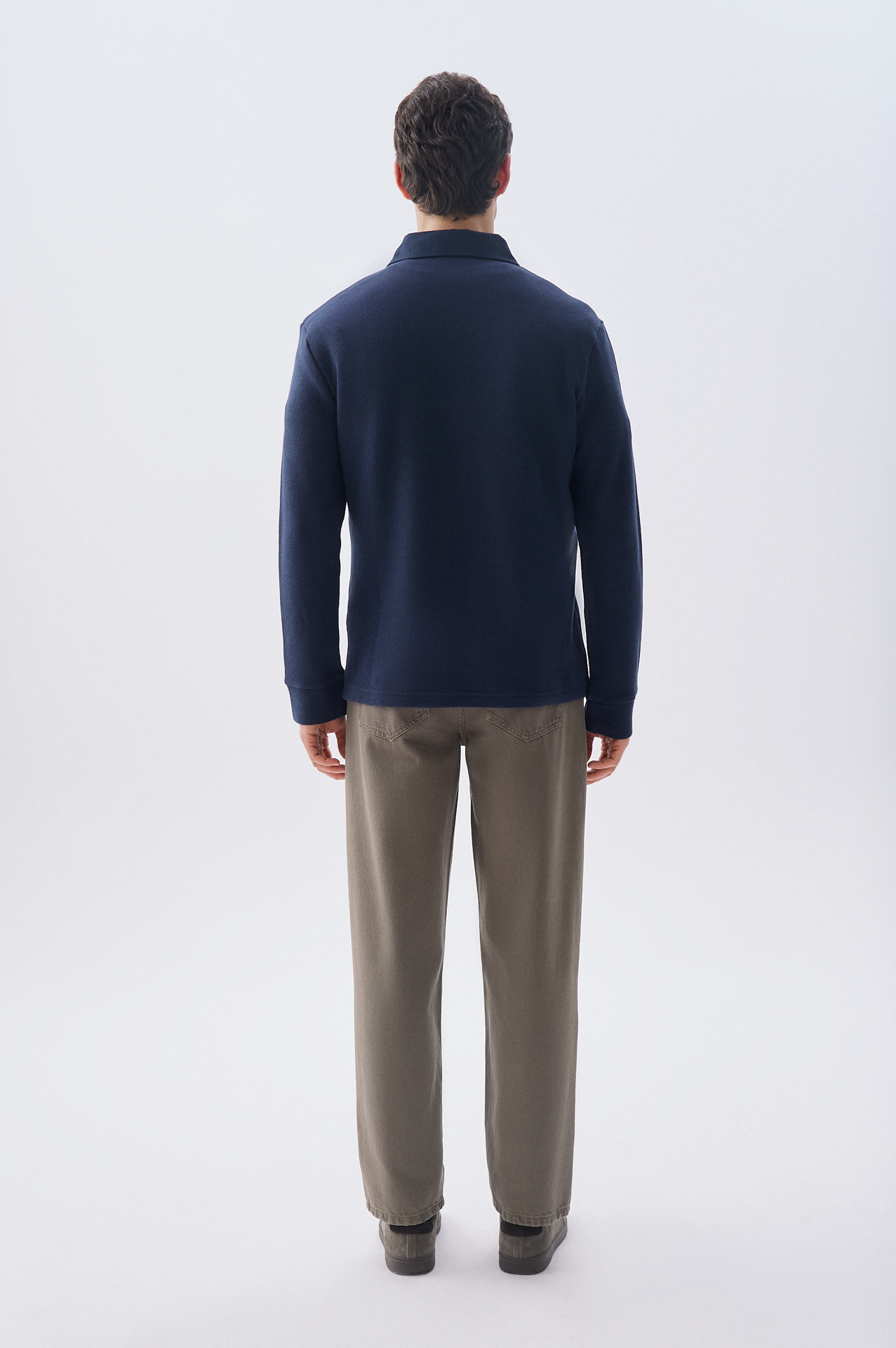 TEKSTÜRLÜ POLO YAKA SWEATSHIRT