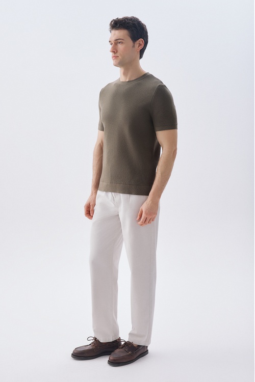 TEKSTÜRLÜ BİSİKLET YAKA KAZAK