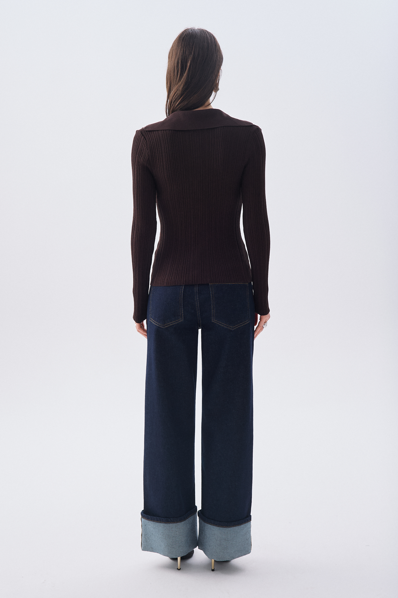 FITTED POLO YAKA FERMUARLI KAZAK