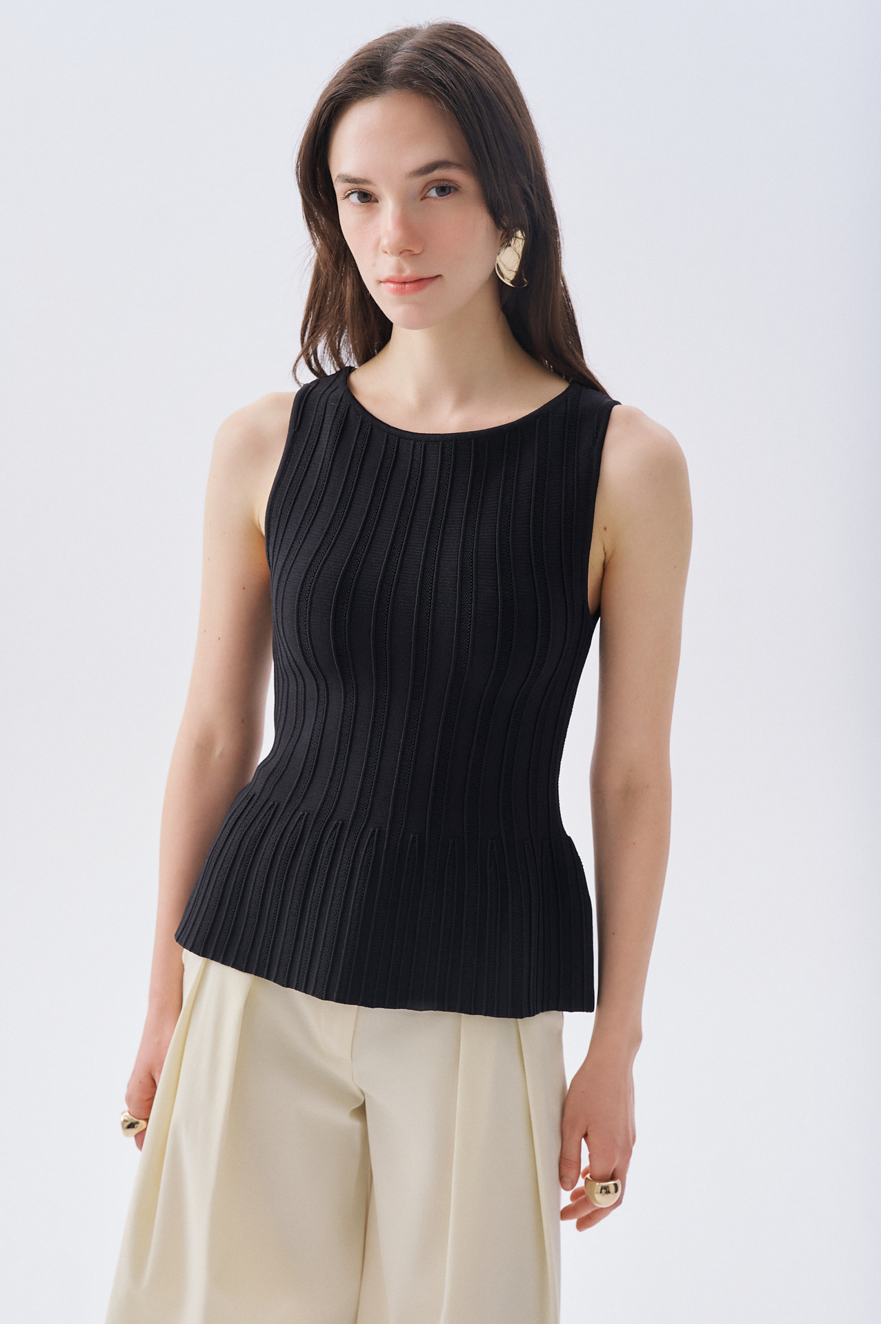 FITTED KAYIK YAKA KOLSUZ TRİKO KAZAK