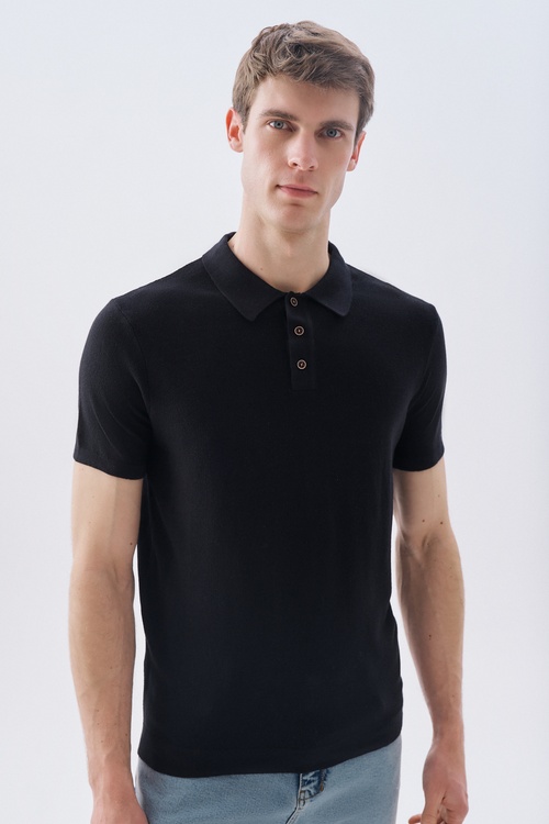 DÜĞMELİ POLO YAKA KISA KOLLU TRİKO KAZAK