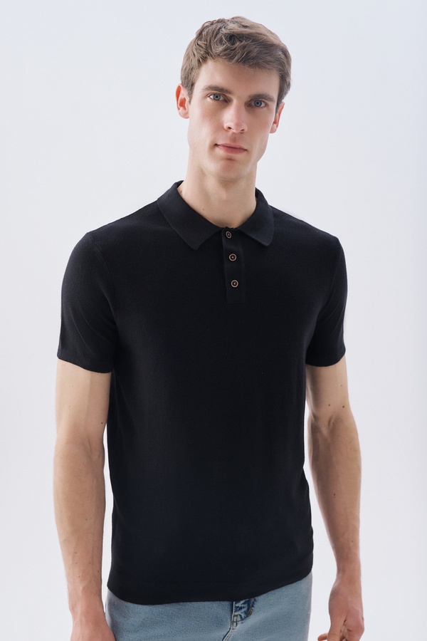 DÜĞMELİ POLO YAKA KISA KOLLU TRİKO KAZAK