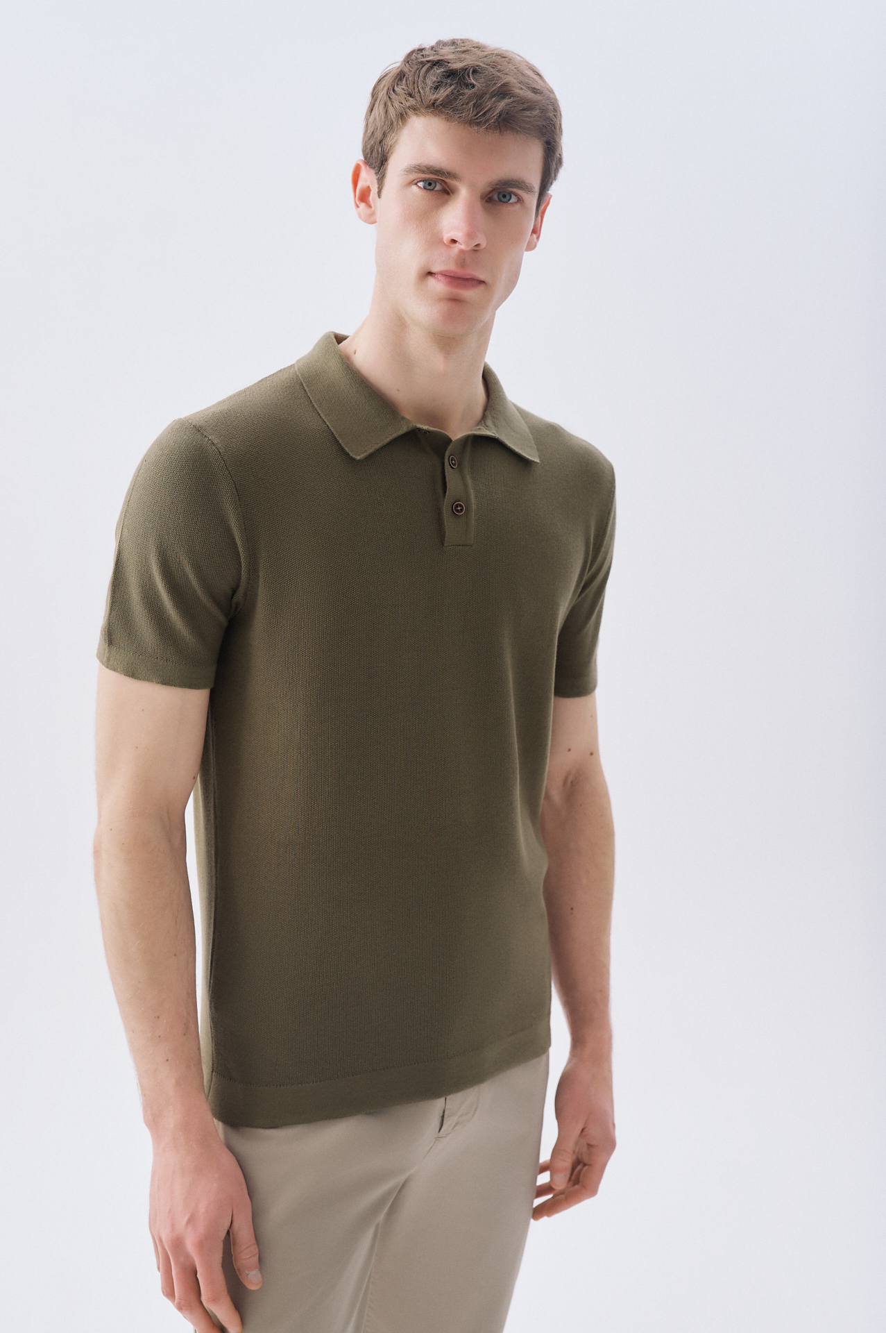 DÜĞMELİ POLO YAKA KISA KOLLU TRİKO KAZAK