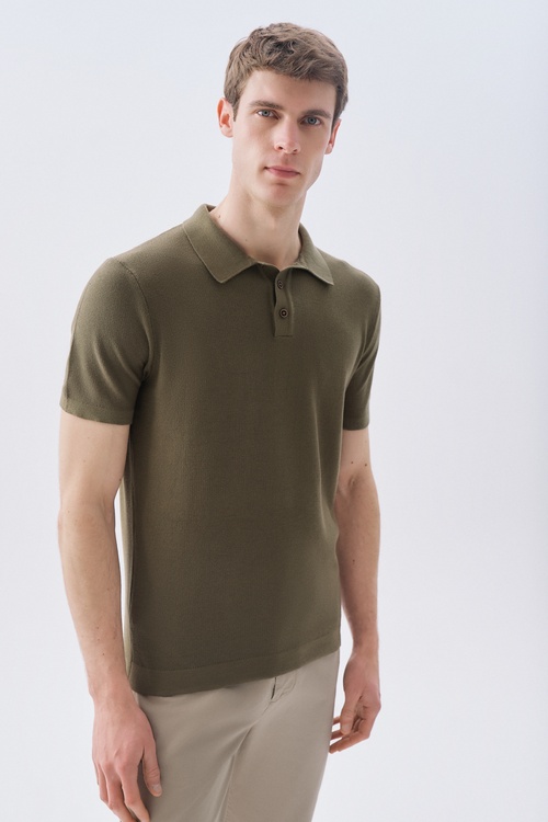 DÜĞMELİ POLO YAKA KISA KOLLU TRİKO KAZAK