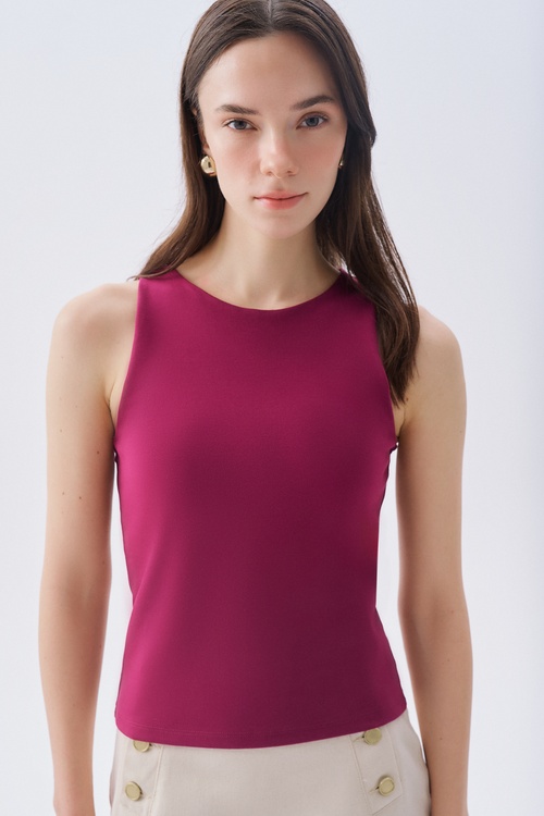 FITTED KOLSUZ BİSİKLET YAKA BLUZ