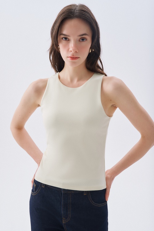 FITTED KOLSUZ BİSİKLET YAKA BLUZ