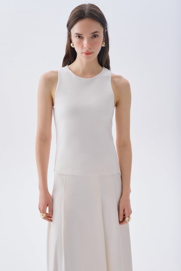 FITTED KOLSUZ BİSİKLET YAKA BLUZ