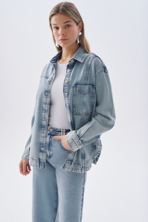 CEPLİ OVERSIZE JEAN CEKET