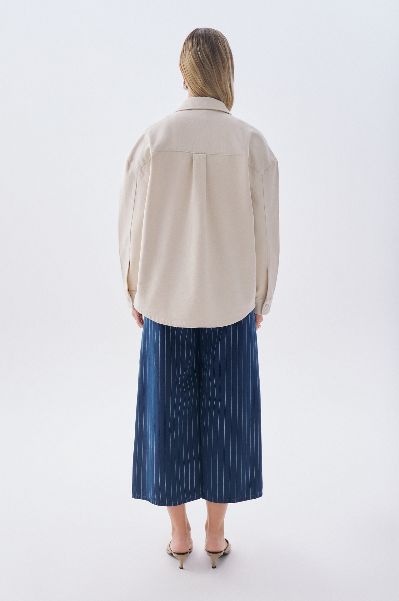 CEP DETAYLI NAKIŞLI OVERSIZE GÖMLEK CEKET