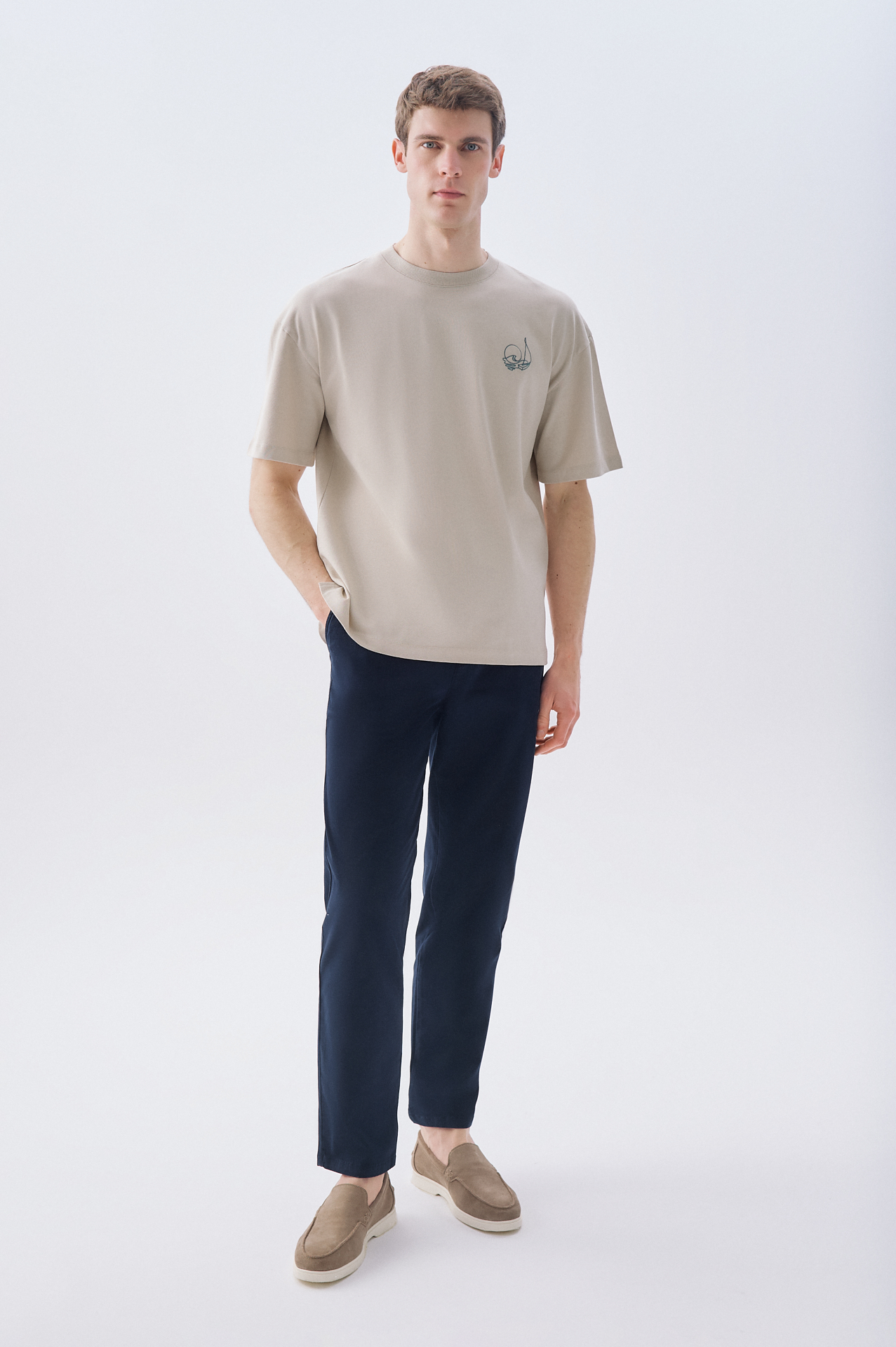 STRAIGHT FIT BELİ LASTİKLİ PANTOLON