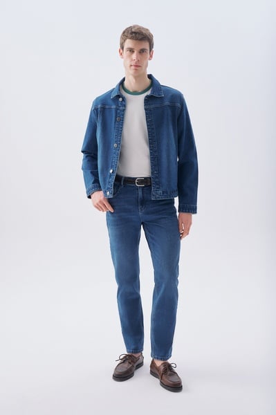Mudo Erkek Indigo Straight Fit Jean Pantolon