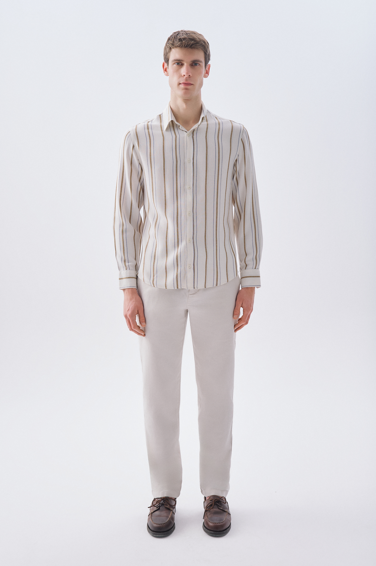 TEKSTÜRLÜ SLIM STRAIGHT FIT PANTOLON