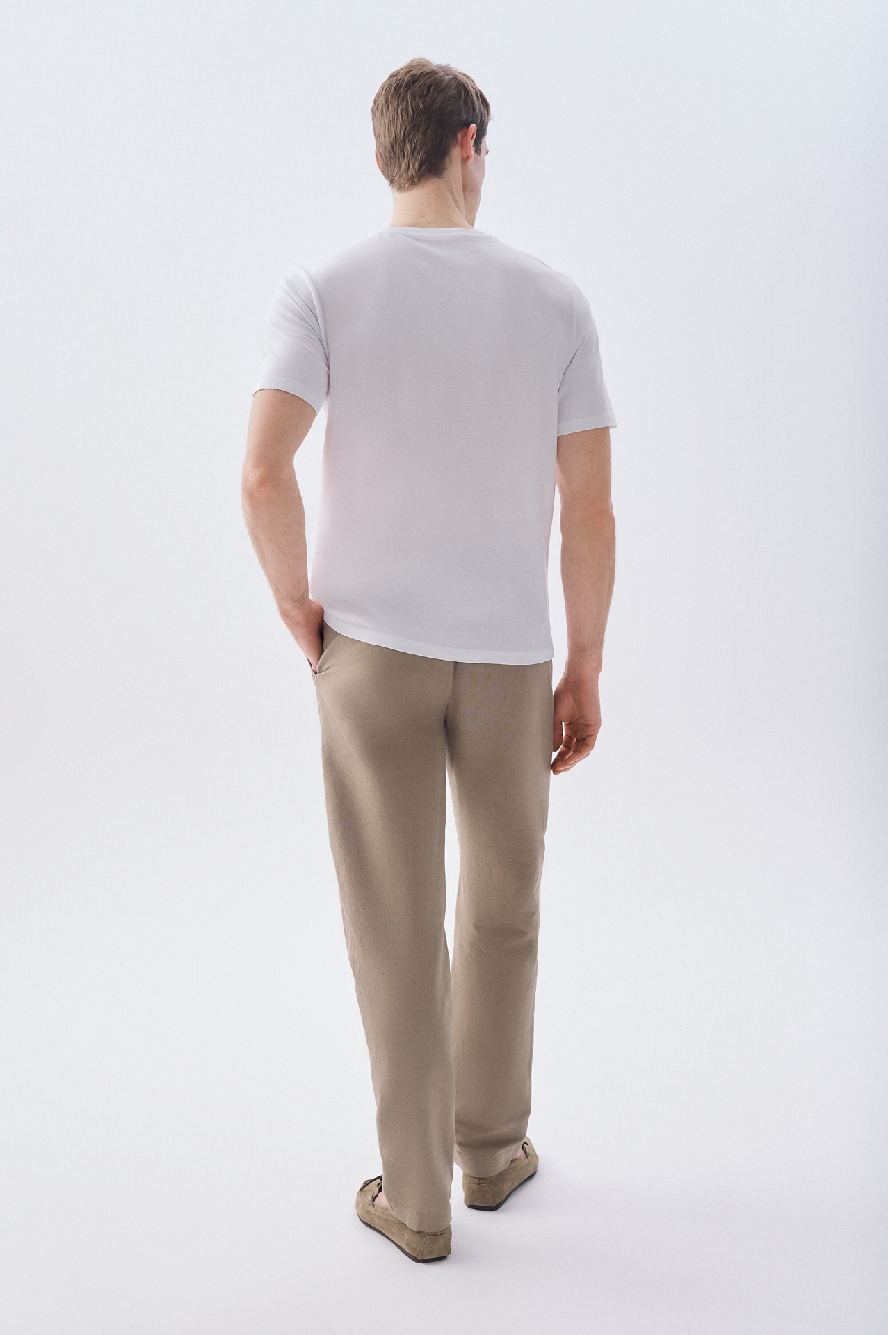 STRAIGHT FIT KETEN KARIŞIMLI PANTOLON