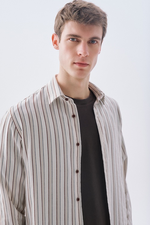 ÇİZGİLİ REGULAR FIT UZUN KOLLU GÖMLEK