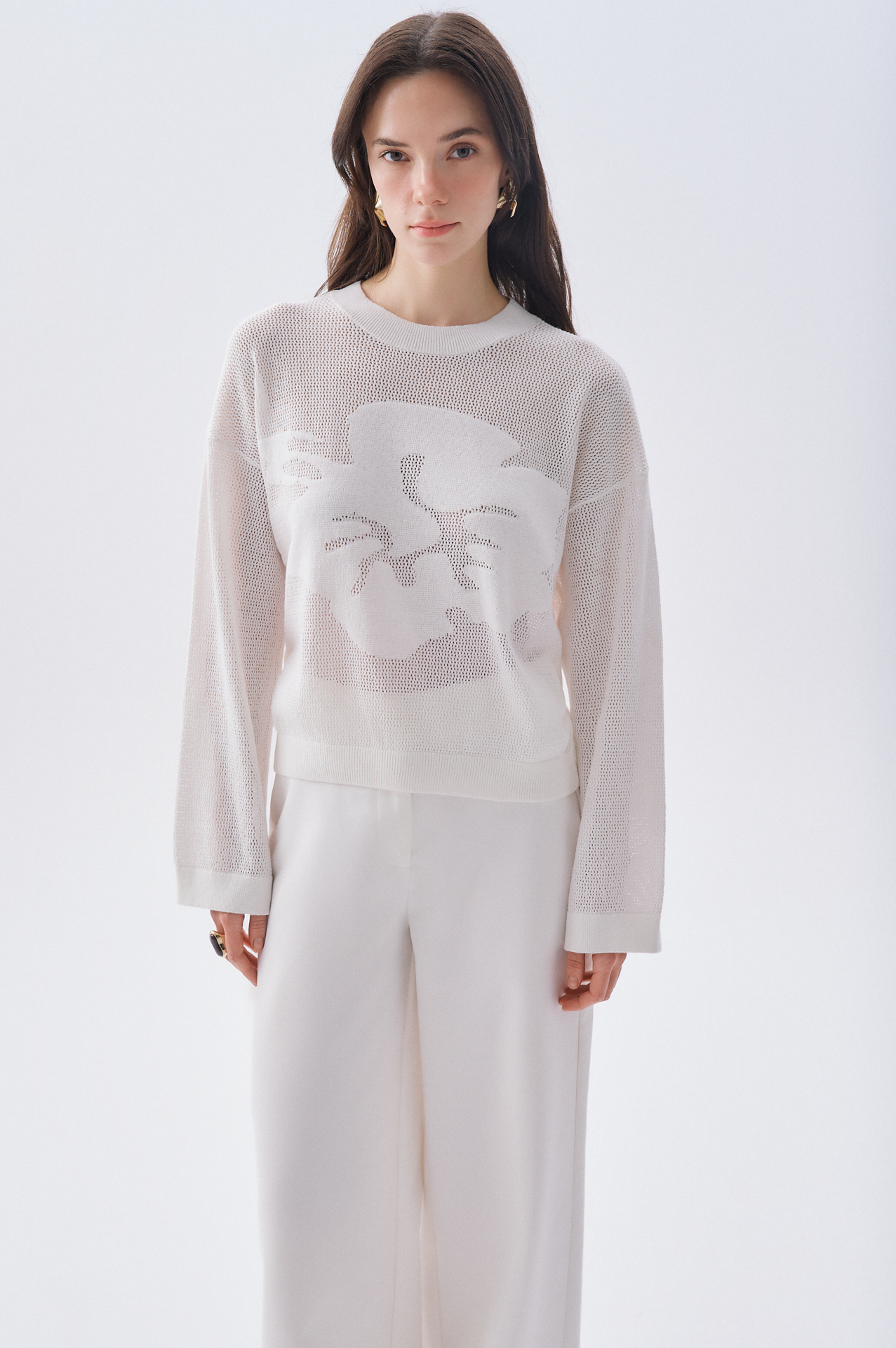 JAKARLI LOOSE FIT BİSİKLET YAKA KAZAK