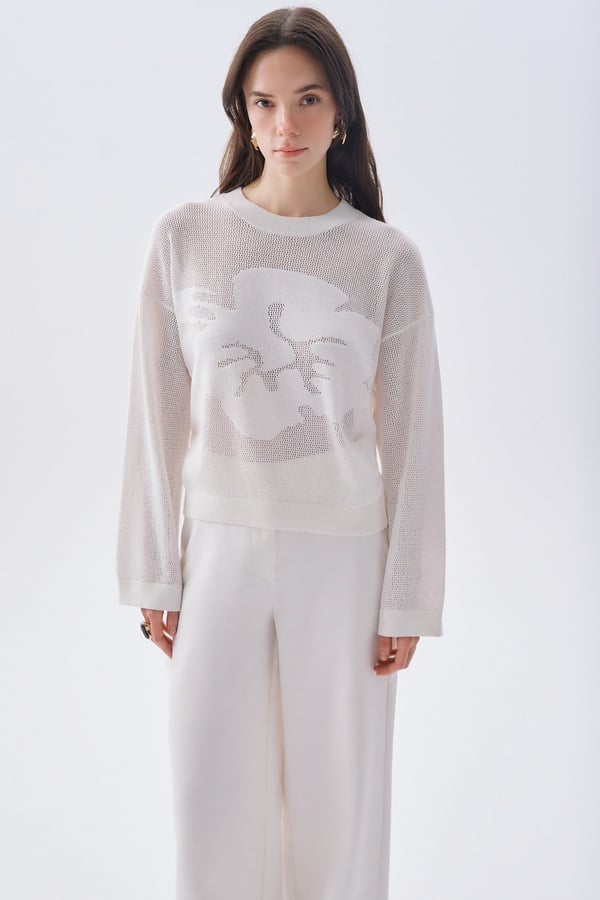 JAKARLI LOOSE FIT BİSİKLET YAKA KAZAK