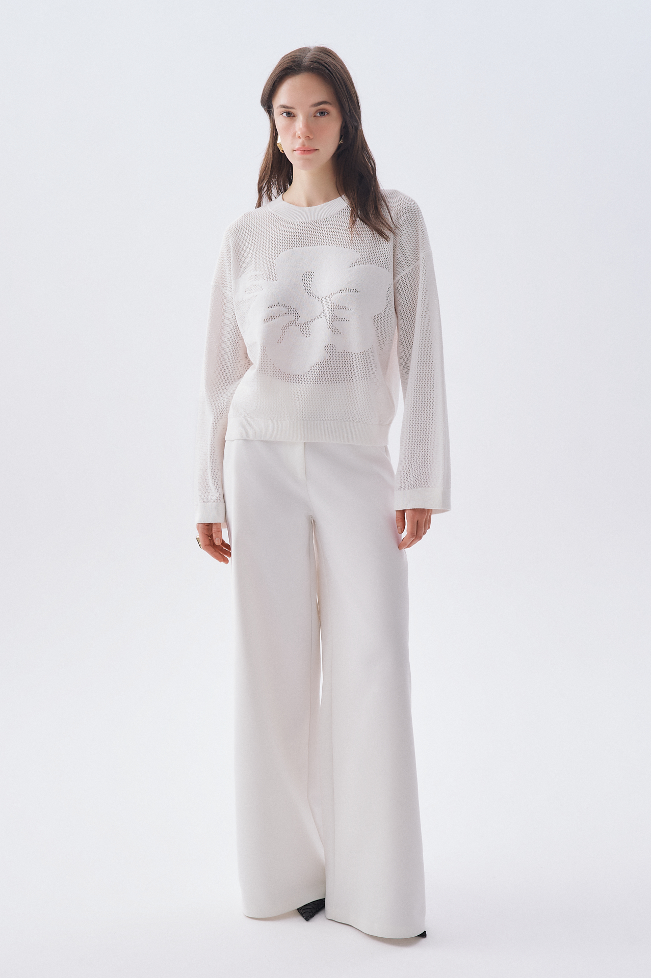 JAKARLI LOOSE FIT BİSİKLET YAKA KAZAK