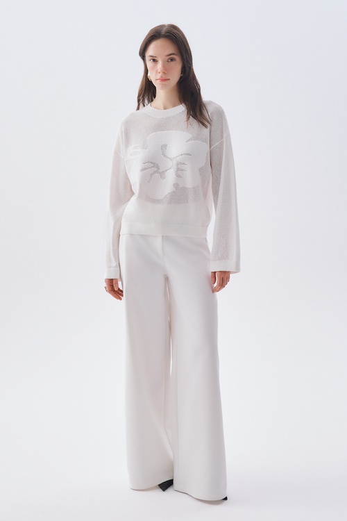 JAKARLI LOOSE FIT BİSİKLET YAKA KAZAK