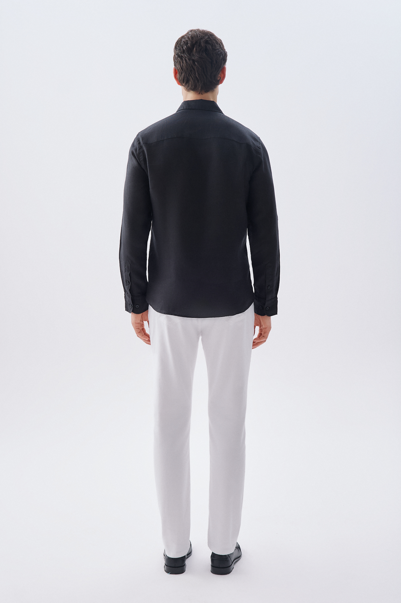 SLIM FIT UZUN KOLLU KETEN GÖMLEK