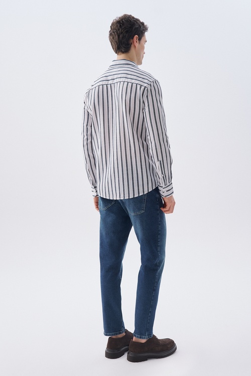 ÇİZGİLİ REGULAR FIT UZUN KOLLU GÖMLEK