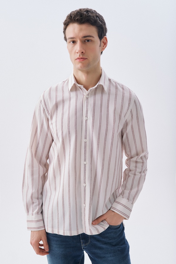 ÇİZGİLİ REGULAR FIT UZUN KOLLU GÖMLEK