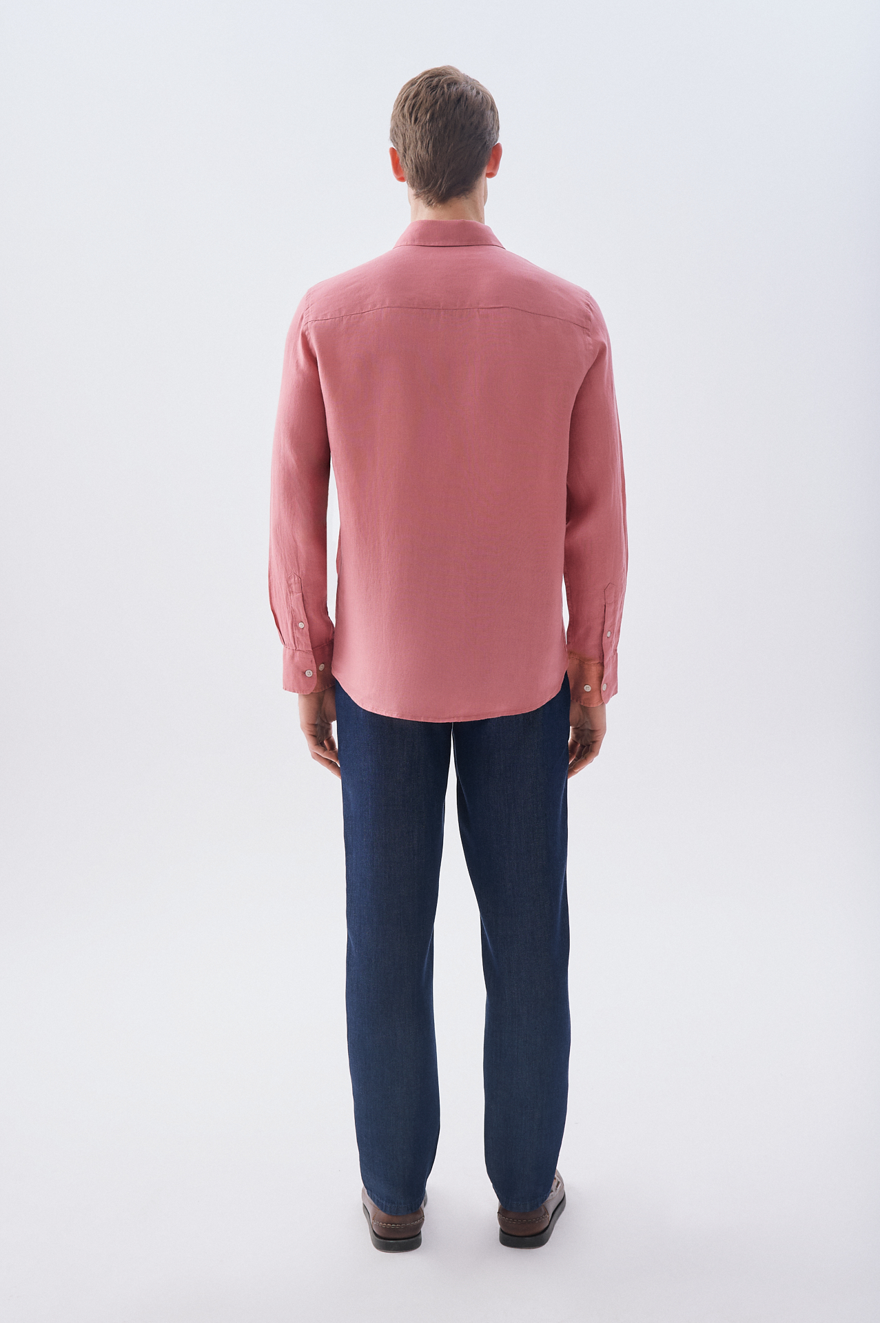 REGULAR FIT UZUN KOLLU KETEN GÖMLEK