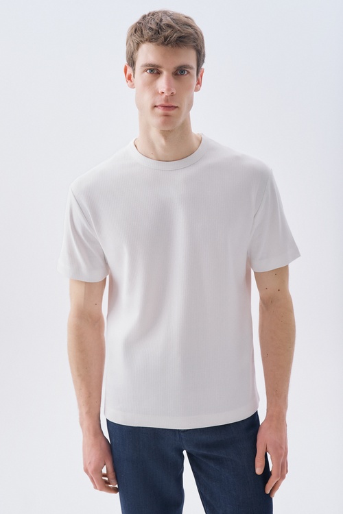 COMFORT FIT BİSİKLET YAKA T-SHIRT