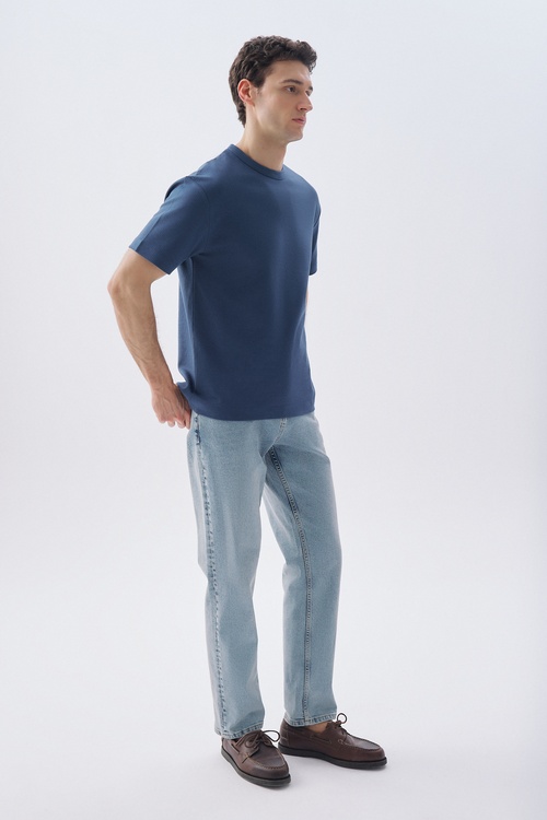 COMFORT FIT BİSİKLET YAKA T-SHIRT