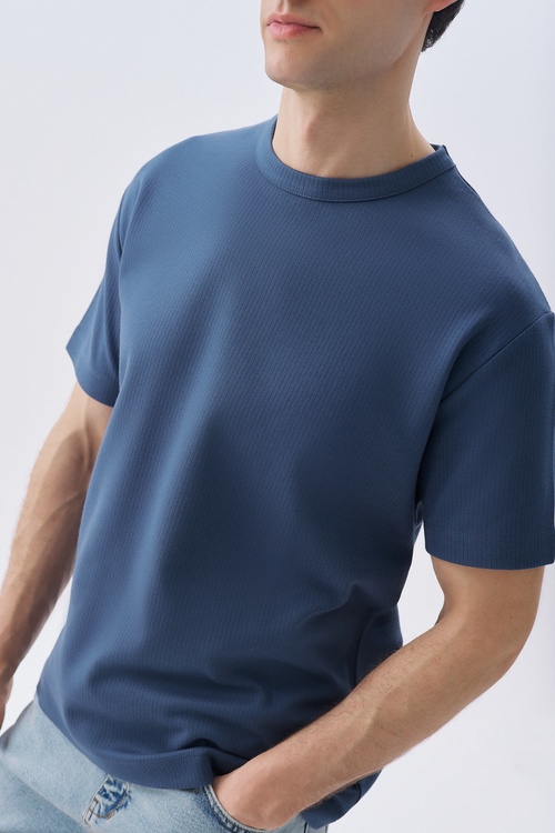COMFORT FIT BİSİKLET YAKA T-SHIRT
