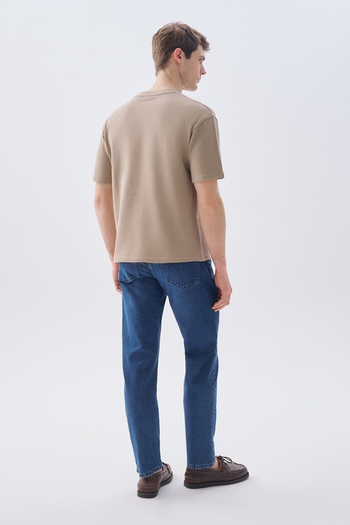 OVERSIZE BİSİKLET YAKA T-SHIRT