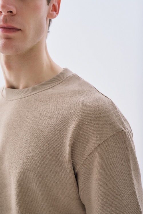 OVERSIZE BİSİKLET YAKA T-SHIRT