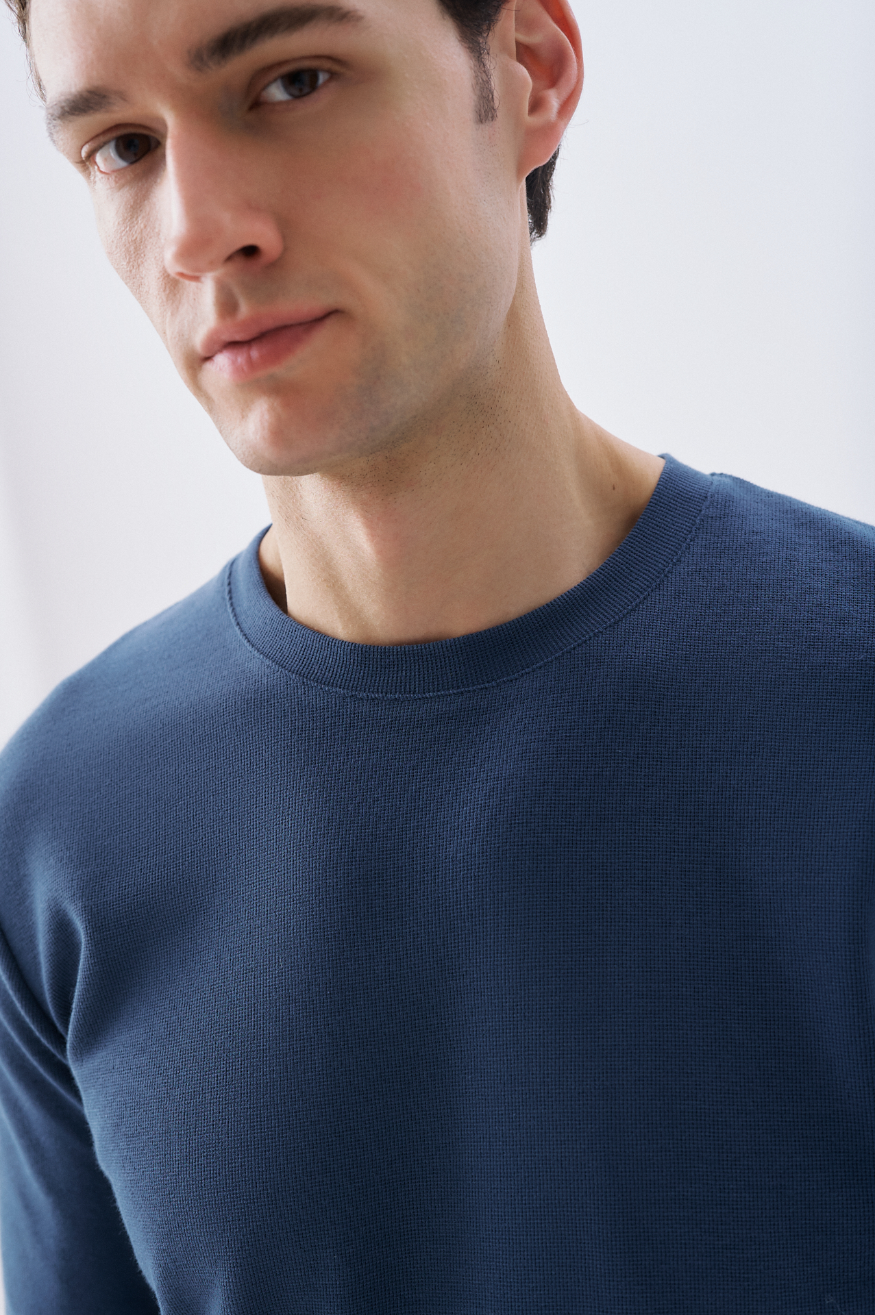 FİTİLLİ BİSİKLET YAKA UZUN KOLLU T-SHIRT