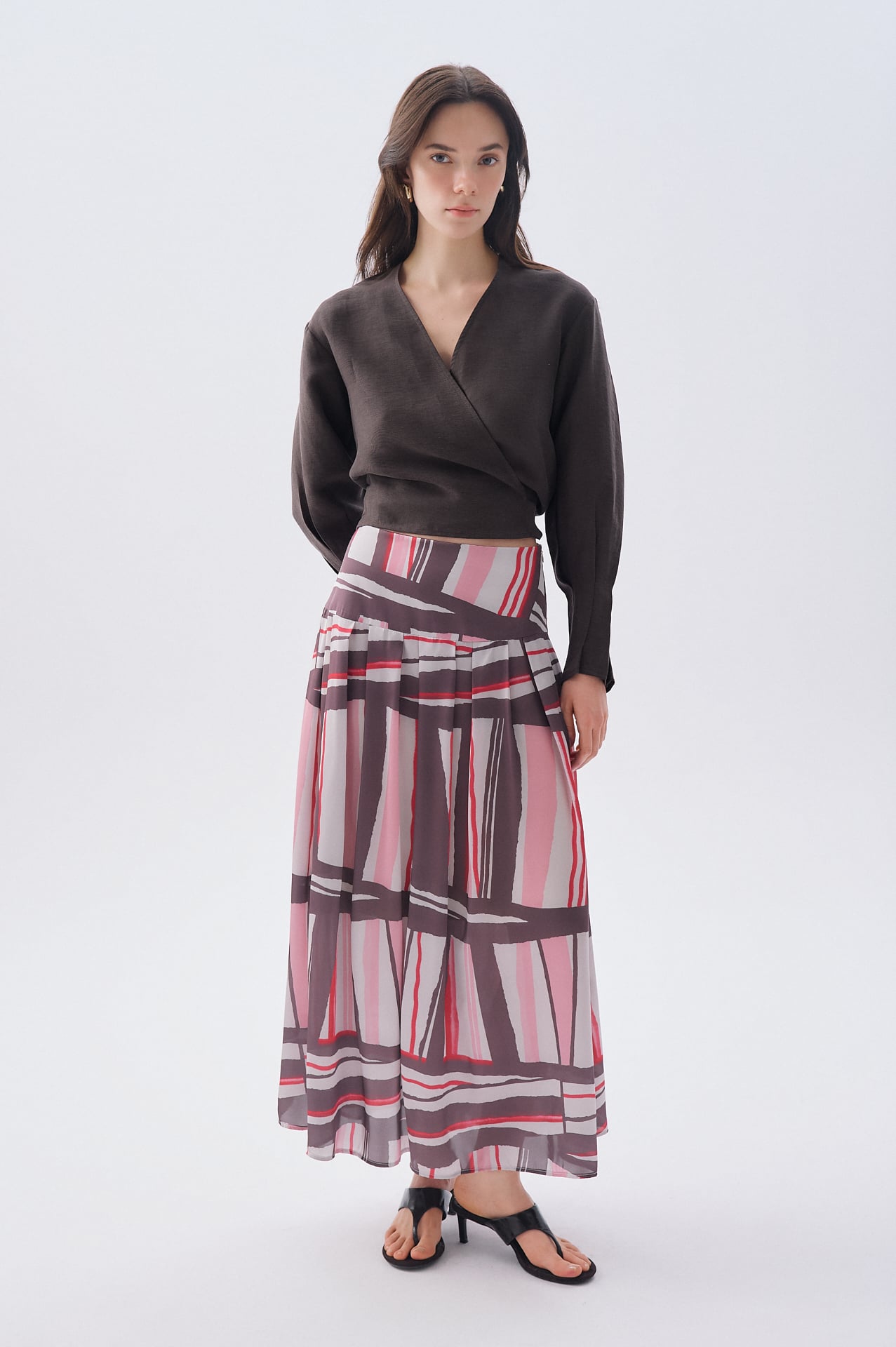 KETEN KARIŞIMLI ANVELOP BAĞLAMALI BLUZ