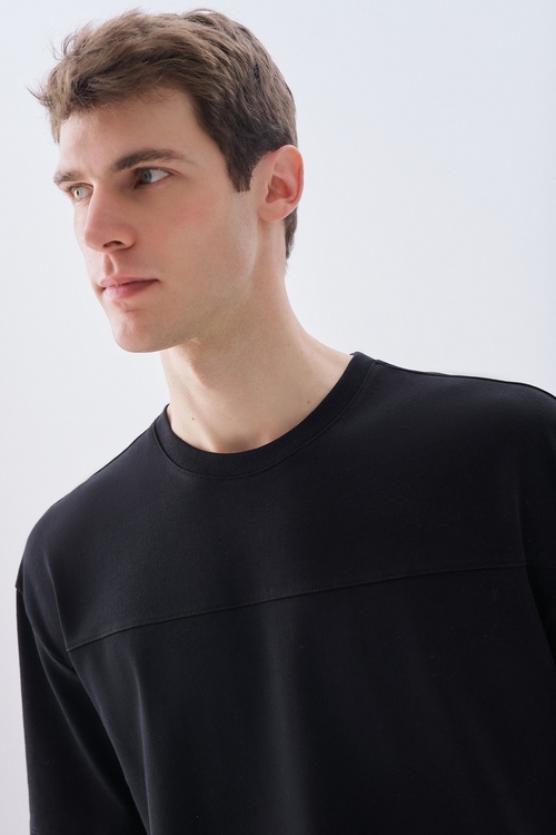 OVERSIZE BİSİKLET YAKA T-SHIRT