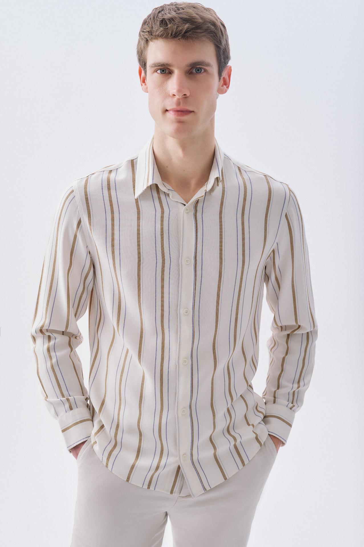 ÇİZGİLİ REGULAR FIT UZUN KOLLU GÖMLEK