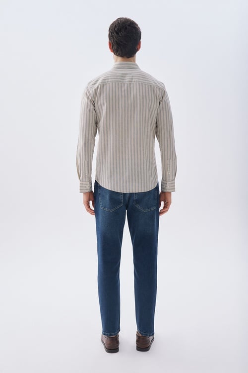 ÇİZGİLİ REGULAR FIT UZUN KOLLU GÖMLEK