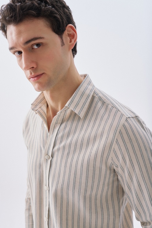 ÇİZGİLİ REGULAR FIT UZUN KOLLU GÖMLEK