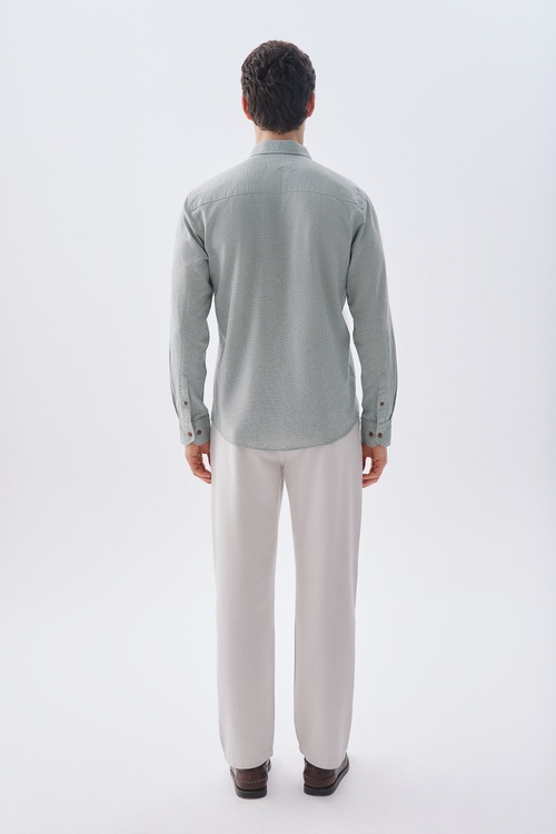 ARMÜRLÜ REGULAR FIT UZUN KOLLU GÖMLEK