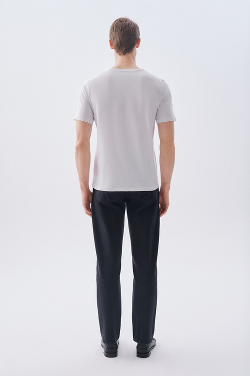 BASKILI BİSİKLET YAKA T-SHIRT