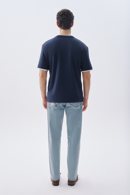 COMFORT FIT BİSİKLET YAKA T-SHIRT