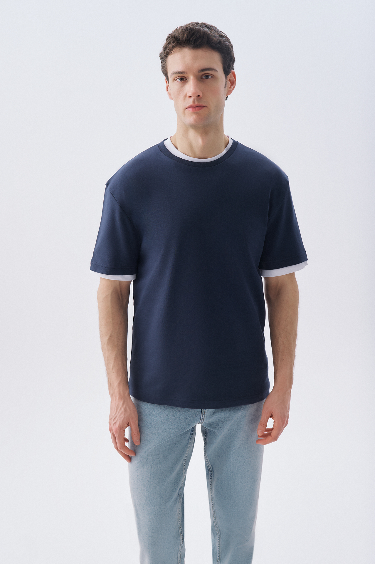 COMFORT FIT BİSİKLET YAKA T-SHIRT