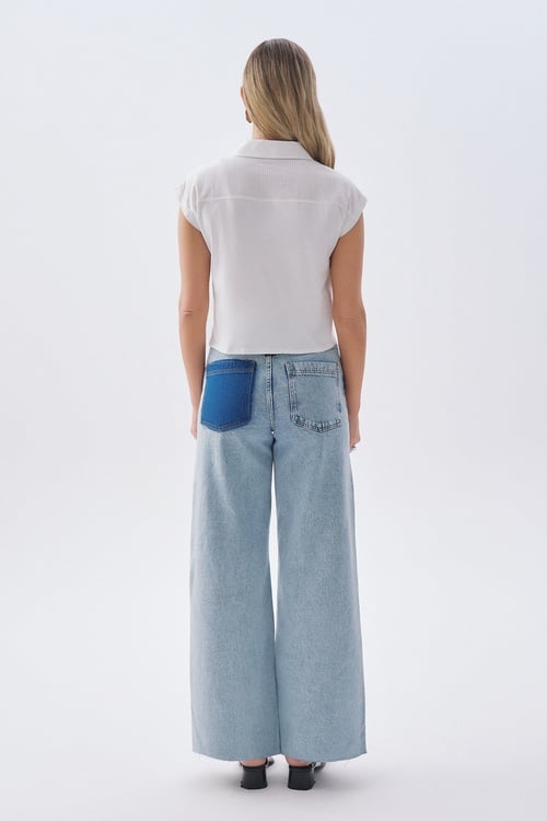 BAĞLAMALI KOLSUZ BLUZ