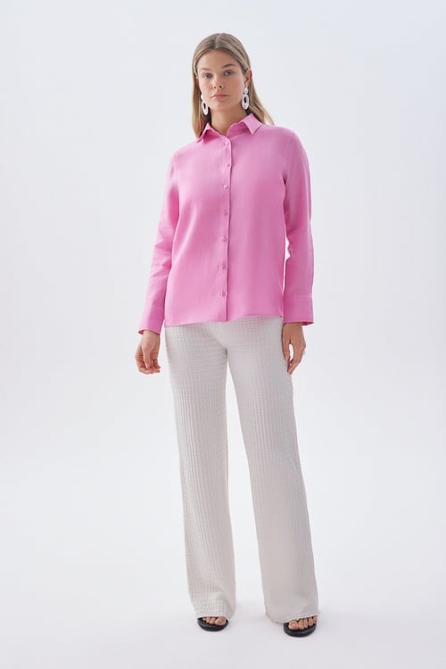  UZUN KOLLU KETEN GÖMLEK