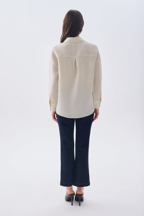 UZUN KOLLU KETEN GÖMLEK