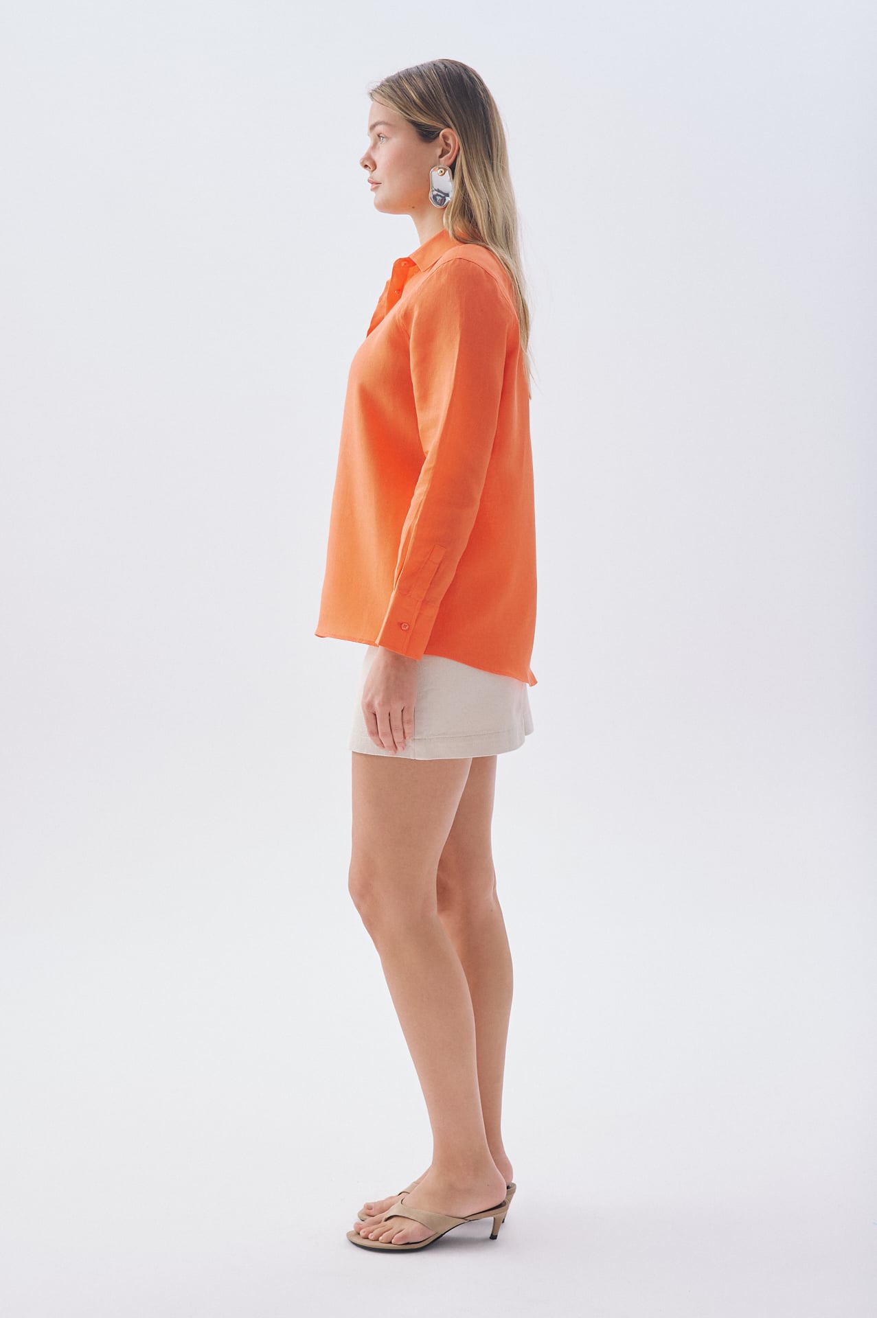 UZUN KOLLU KETEN GÖMLEK