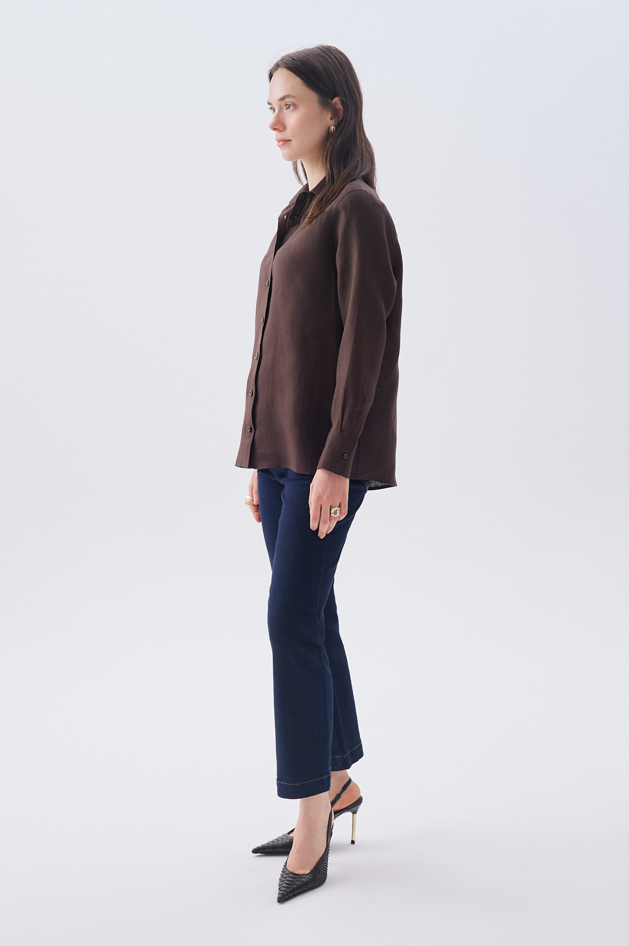 UZUN KOLLU KETEN GÖMLEK