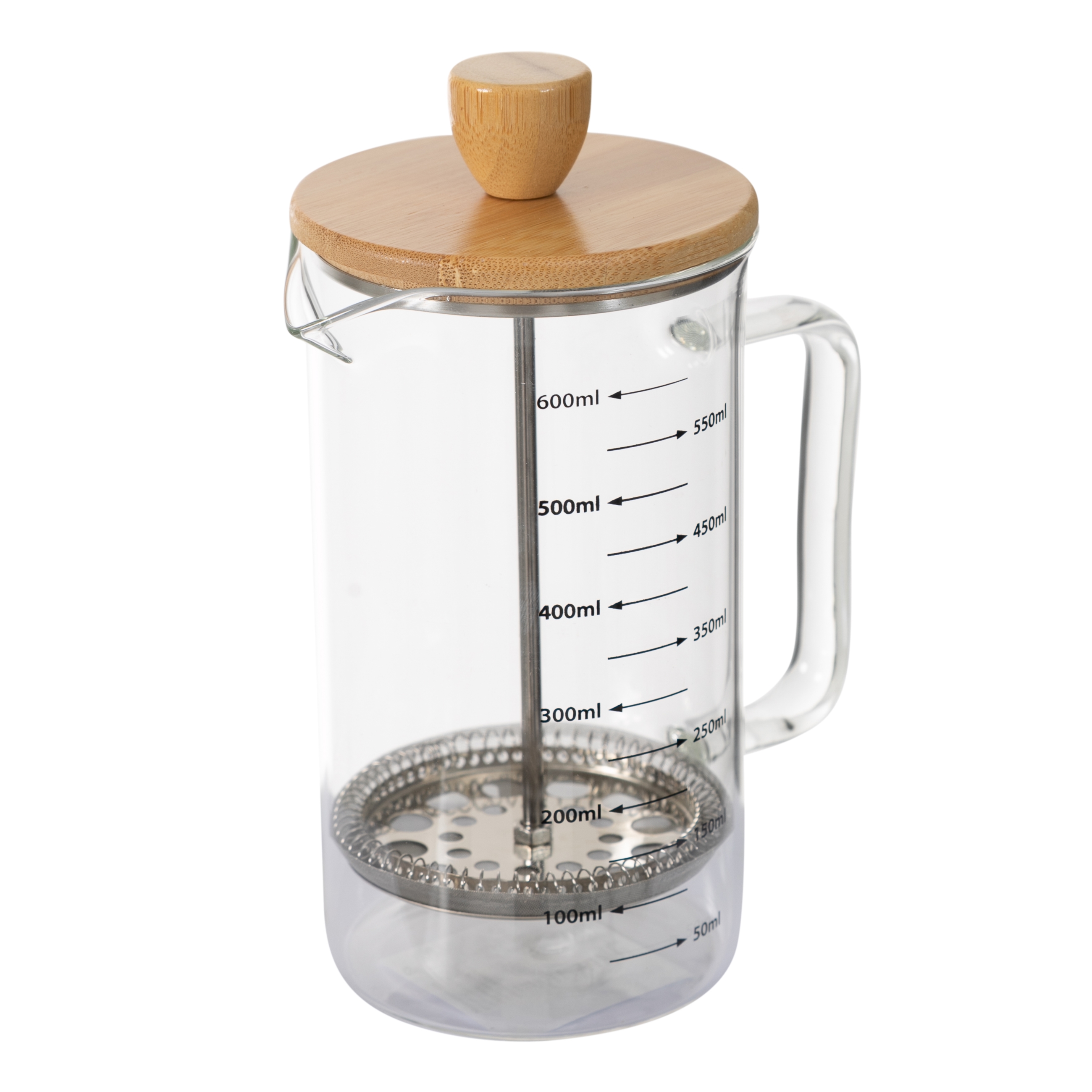 BAMBU KAPAKLI ÖLÇEKLİ FRENCH PRESS 600 ML