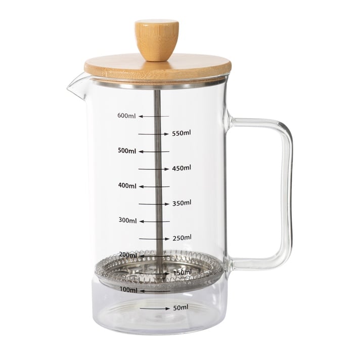 BAMBU KAPAKLI ÖLÇEKLİ FRENCH PRESS 600 ML