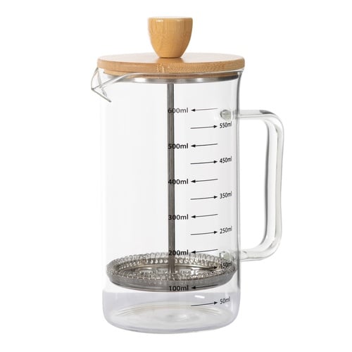 BAMBU KAPAKLI ÖLÇEKLİ FRENCH PRESS 600 ML