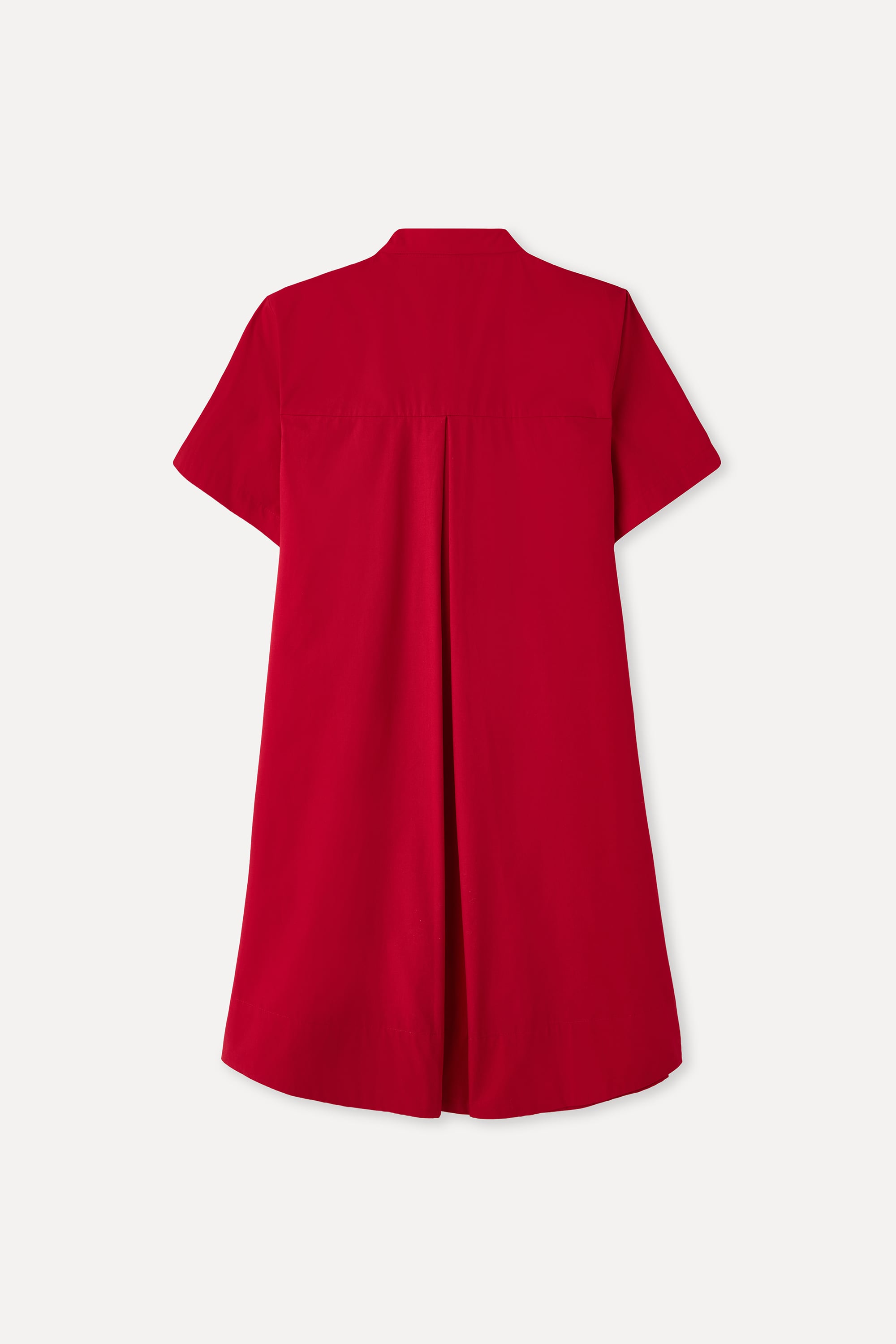 Kadın Kırmızı Polo Yaka Kısa Kollu Cep Detaylı Mini Elbise